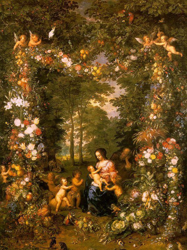 Jan Brueghel Holy Family in a Flower Fruit Wreath china oil painting image